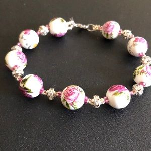 Pink floral bracelet